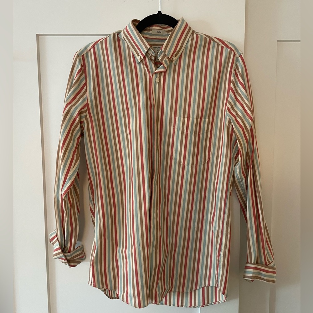Jcrew men’s striped long sleeve button down, size S
